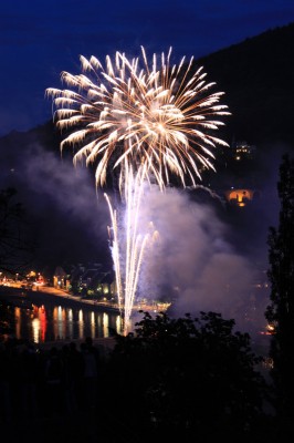 Feuerwerk über dem Neckar