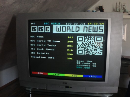 QR-Code im Kanal "BBC World".