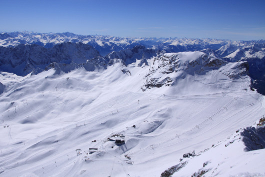 Das Skigebiet am Zugspitzplatt.