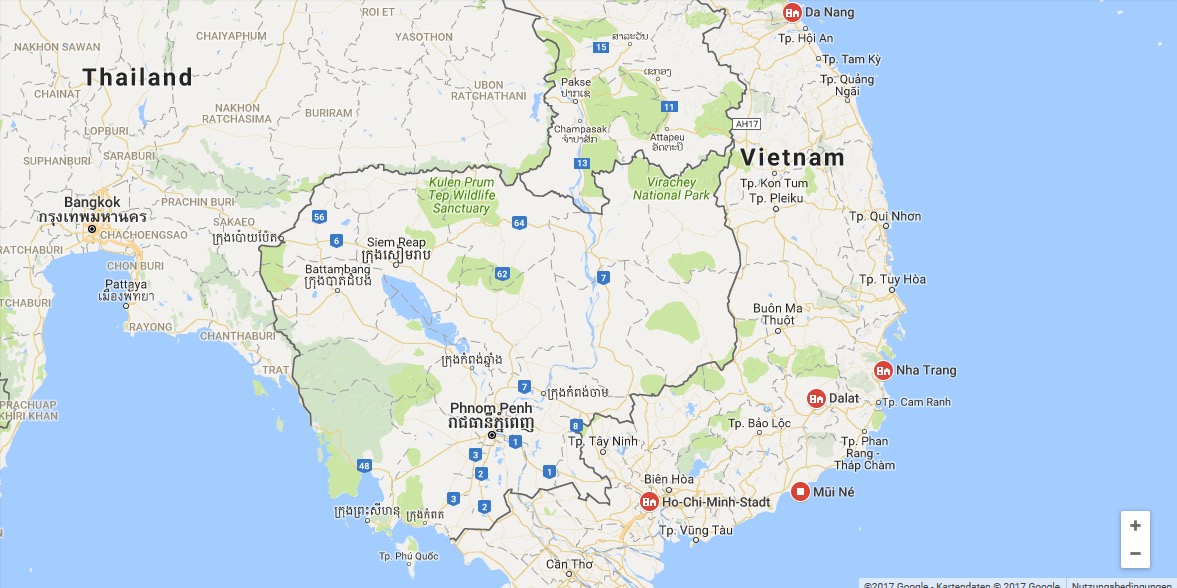Mein bisher geplante Route - von Süden nach Norden. (© GoogleMaps)