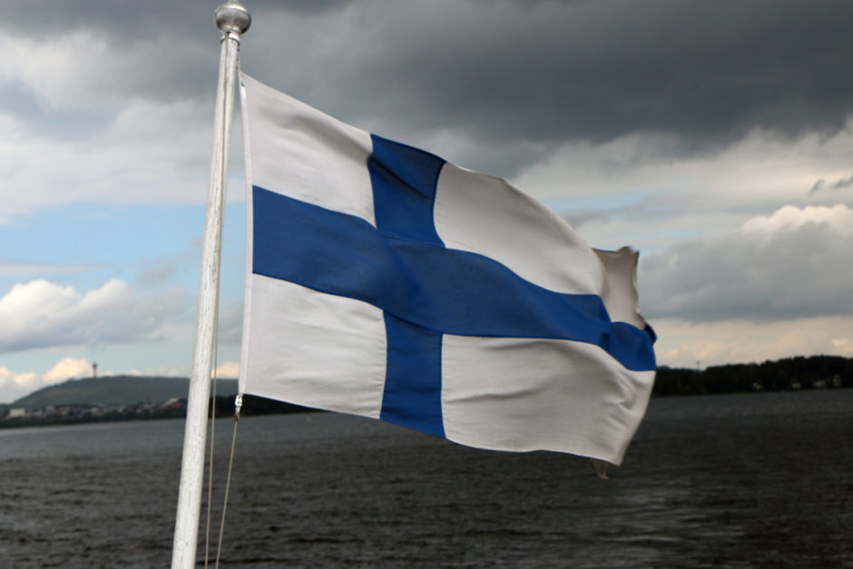 Ein Foto mit finnischer Flagge darf natürlich auch nicht fehlen!