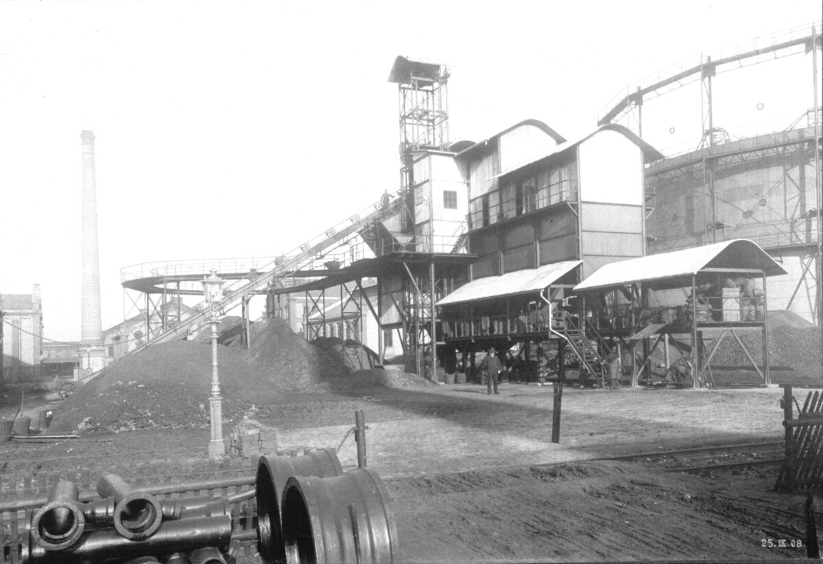 Das Gelände des Städtischen Gaswerk im Jahr 1908 (Foto freundlicherweise zur Verfügung gestellt von der ESWE)